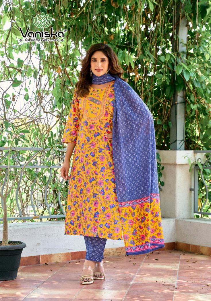 VANISKA COLOURPIX FASHION STORY VOL 1 VISCOSE MAL CHANDERI READYMADE PLUS SIZE DRESS