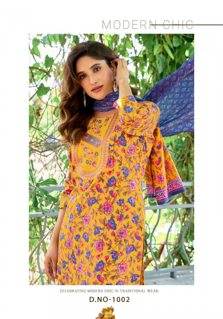 VANISKA COLOURPIX FASHION STORY VOL 1 VISCOSE MAL CHANDERI READYMADE PLUS SIZE DRESS