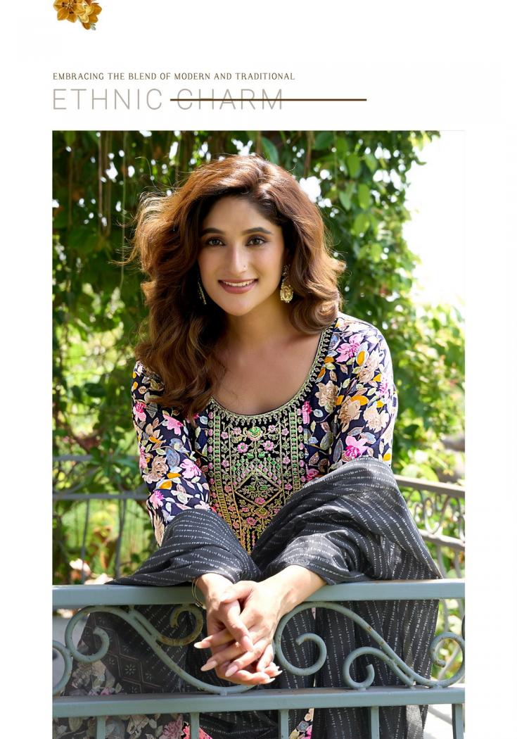 VANISKA COLOURPIX FASHION STORY VOL 1 VISCOSE MAL CHANDERI READYMADE PLUS SIZE DRESS