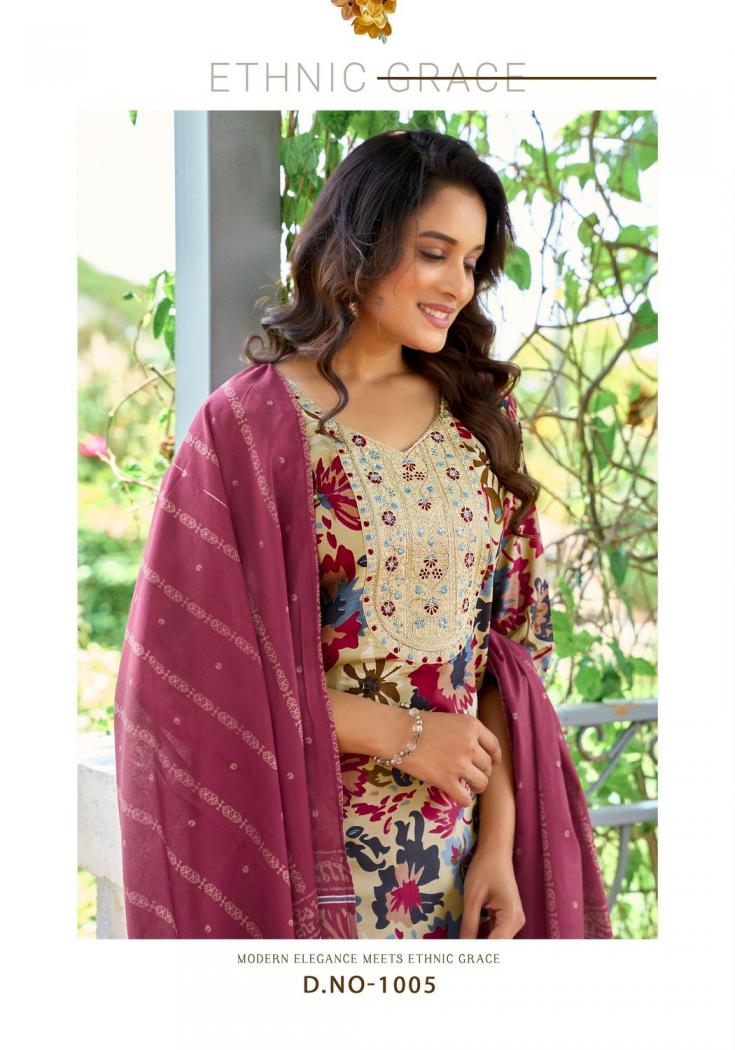 VANISKA COLOURPIX FASHION STORY VOL 1 VISCOSE MAL CHANDERI READYMADE PLUS SIZE DRESS