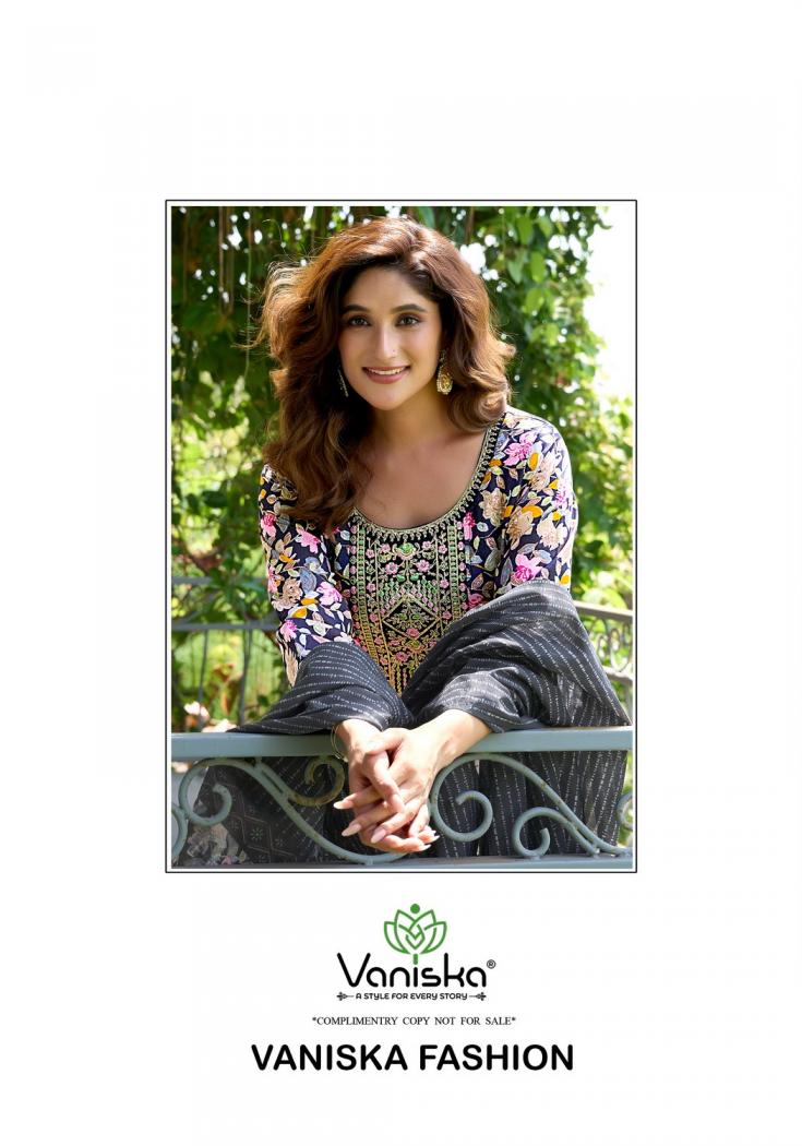 VANISKA COLOURPIX FASHION STORY VOL 1 VISCOSE MAL CHANDERI READYMADE PLUS SIZE DRESS