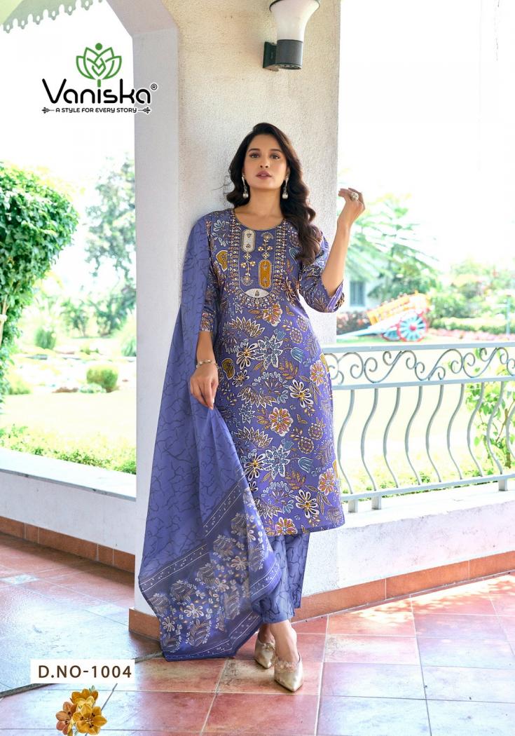 VANISKA COLOURPIX FASHION STORY VOL 1 VISCOSE MAL CHANDERI READYMADE PLUS SIZE DRESS