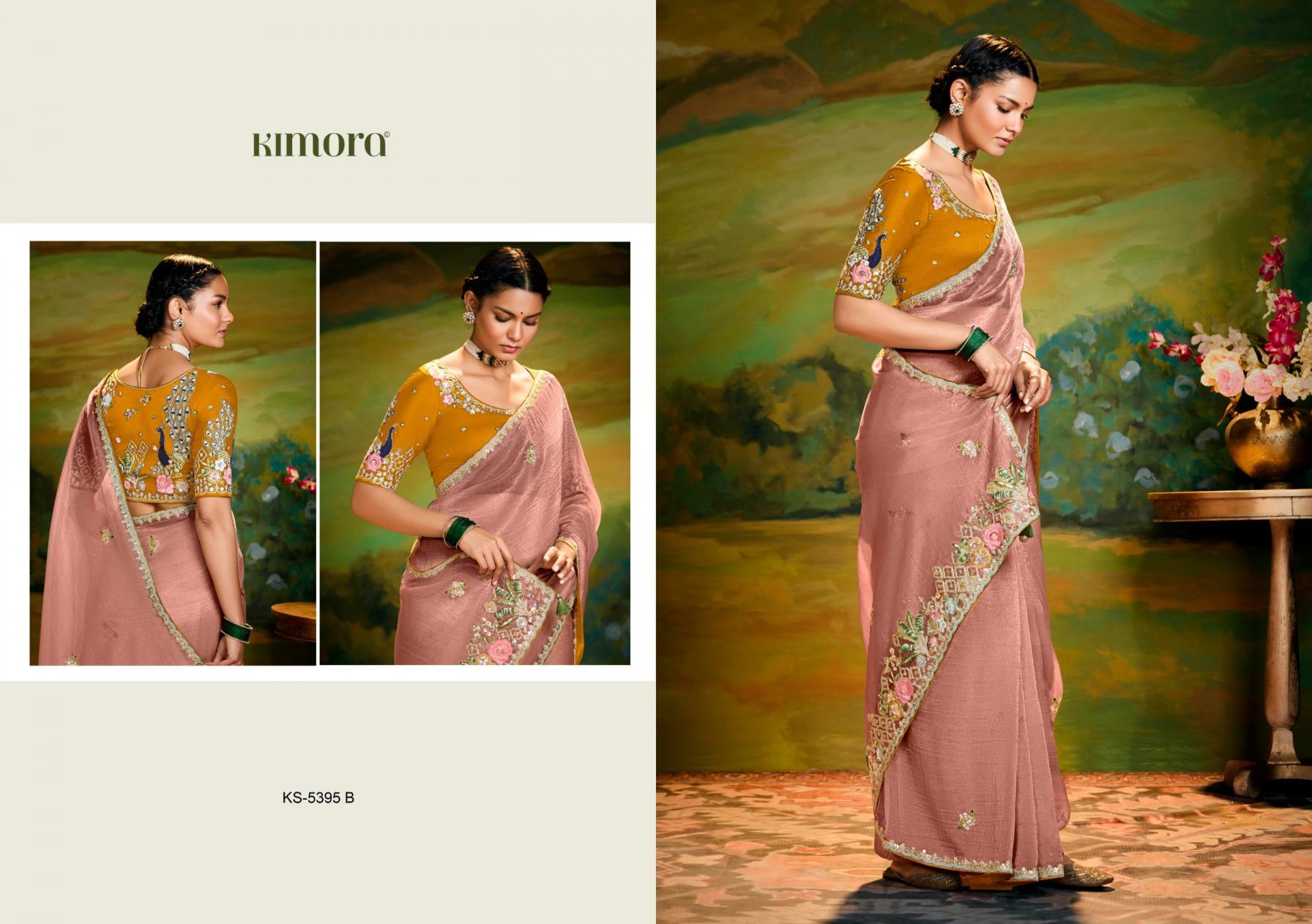 KIMORA KAJAL 5395 TISSUE ORGANZA TRADITIONAL SAREE FOR FESTIVALS