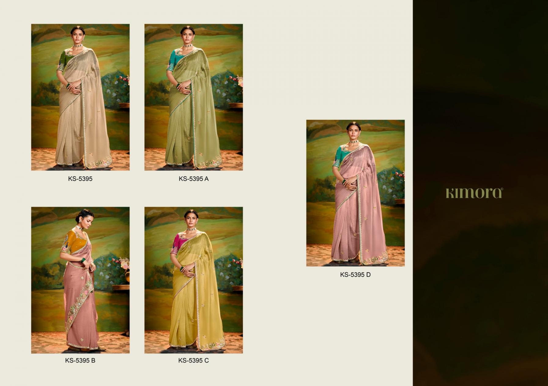 KIMORA KAJAL 5395 TISSUE ORGANZA TRADITIONAL SAREE FOR FESTIVALS