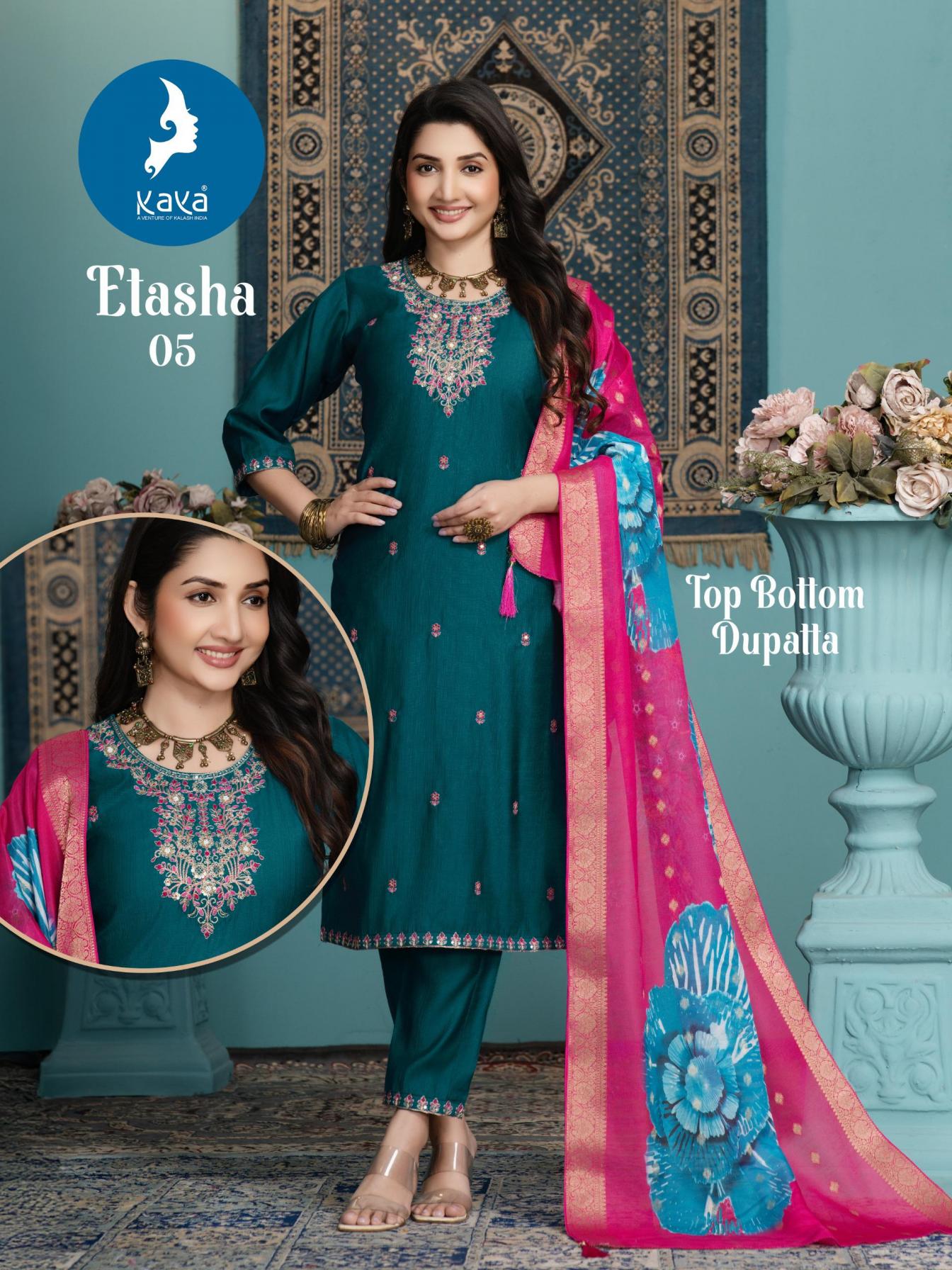 ETASHA BY KAYA VERTICAN FULL STITCH BIG SIZE LADIES SUITS 