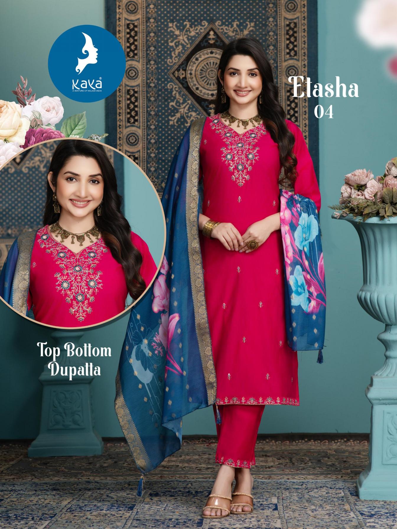 ETASHA BY KAYA VERTICAN FULL STITCH BIG SIZE LADIES SUITS 
