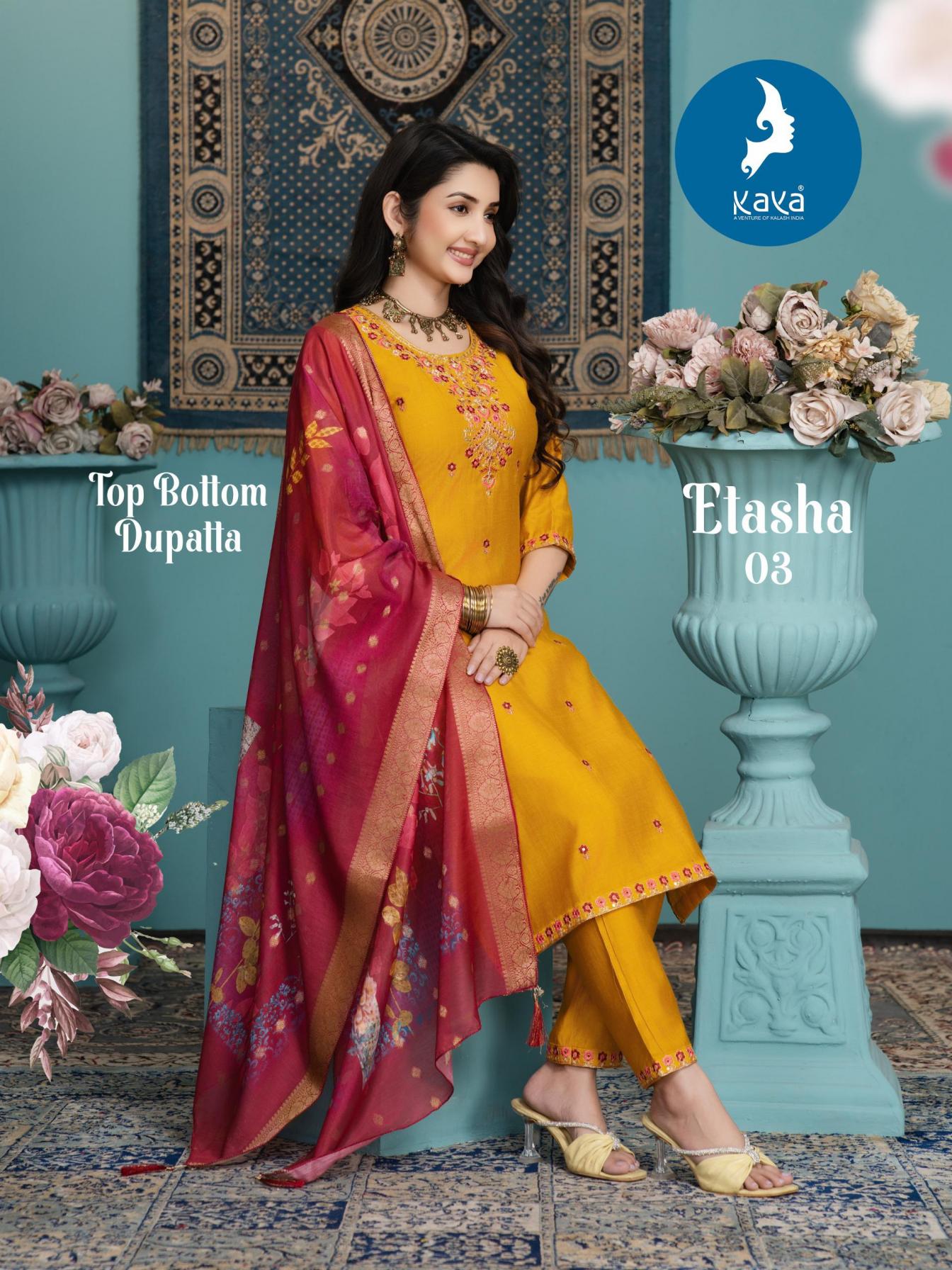 ETASHA BY KAYA VERTICAN FULL STITCH BIG SIZE LADIES SUITS 