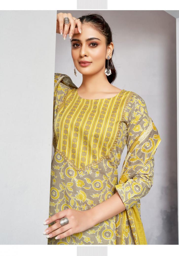 MAYUR CREATION GULMOHAR VOL 9 COTTON FULL STITCH SIZE 3PCS DRESS