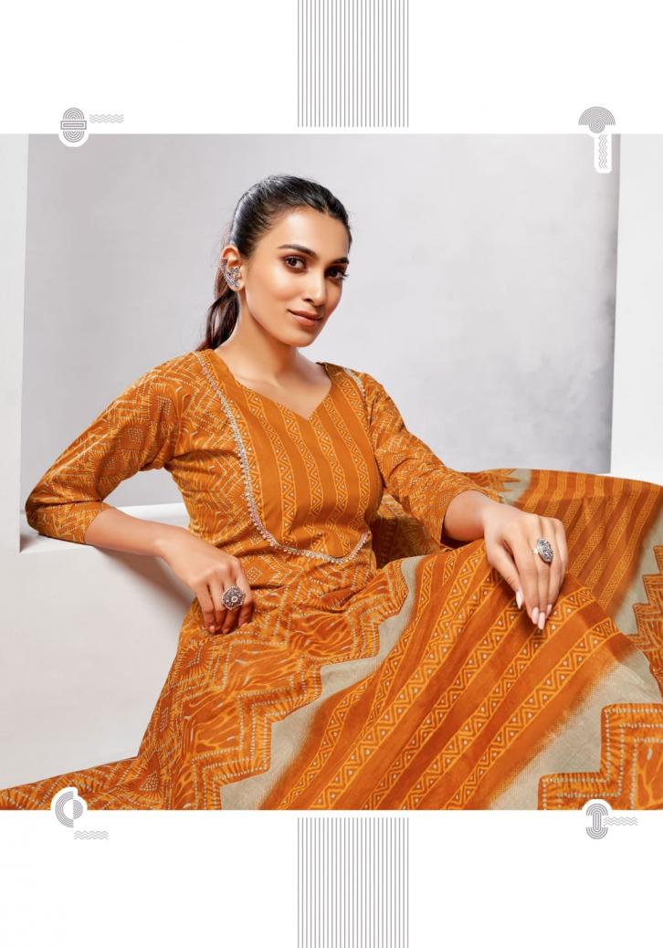 MAYUR CREATION GULMOHAR VOL 9 COTTON FULL STITCH SIZE 3PCS DRESS