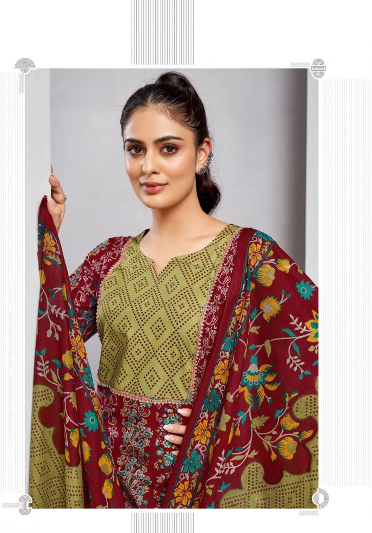 MAYUR CREATION GULMOHAR VOL 9 COTTON FULL STITCH SIZE 3PCS DRESS
