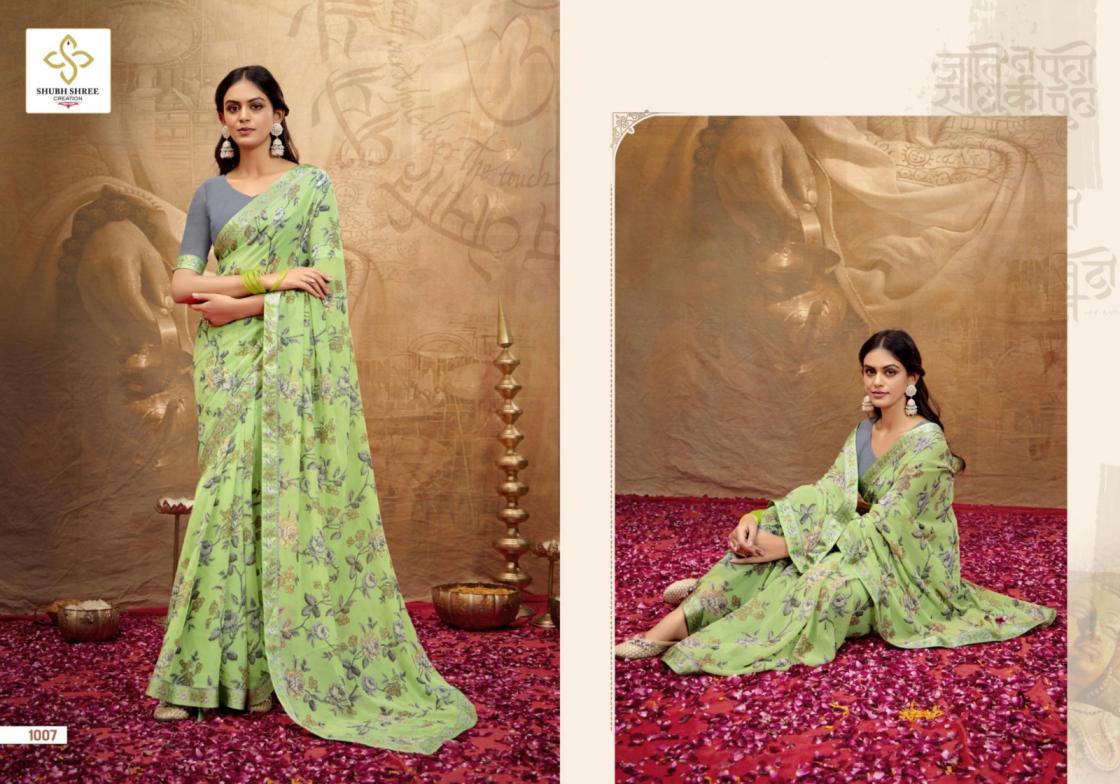 SHUBH SHREE CREATION MISHA GEORGETTE SAREES FOR WOMES 