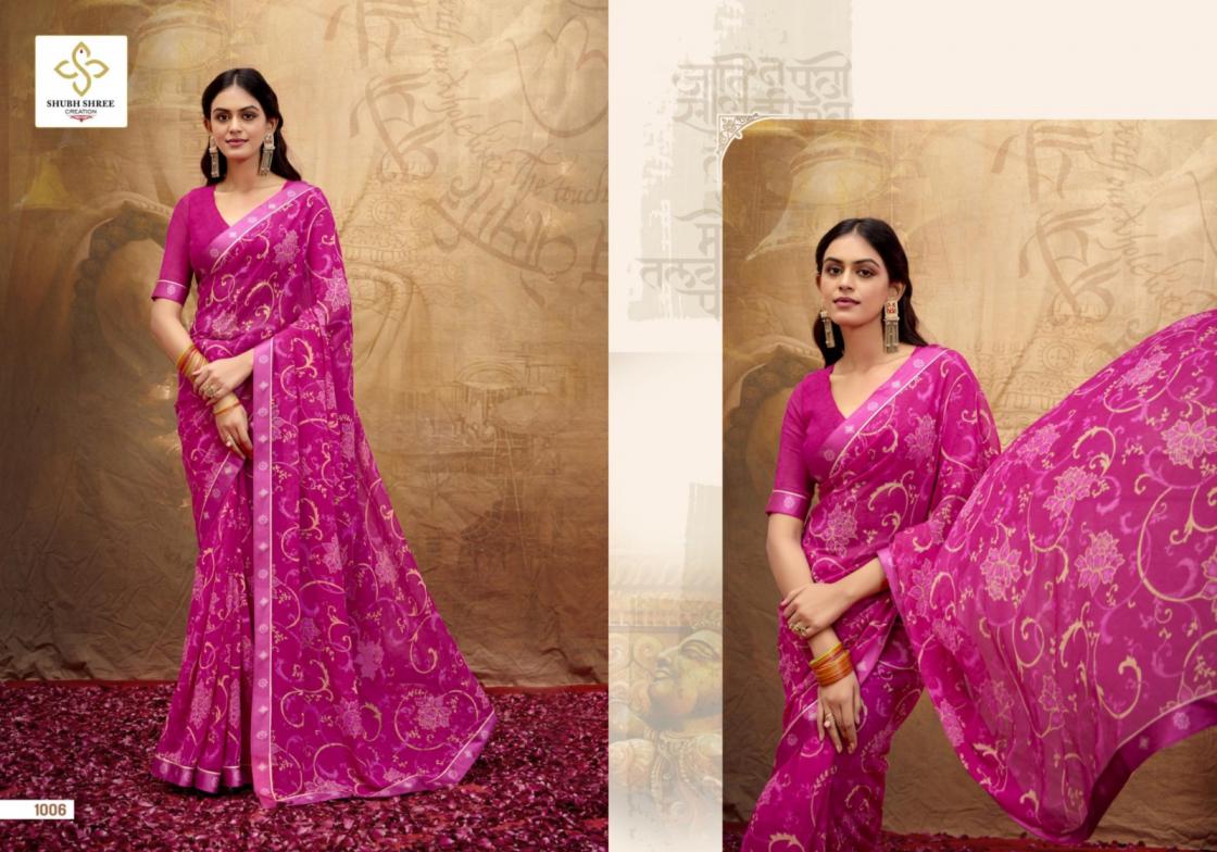 SHUBH SHREE CREATION MISHA GEORGETTE SAREES FOR WOMES 