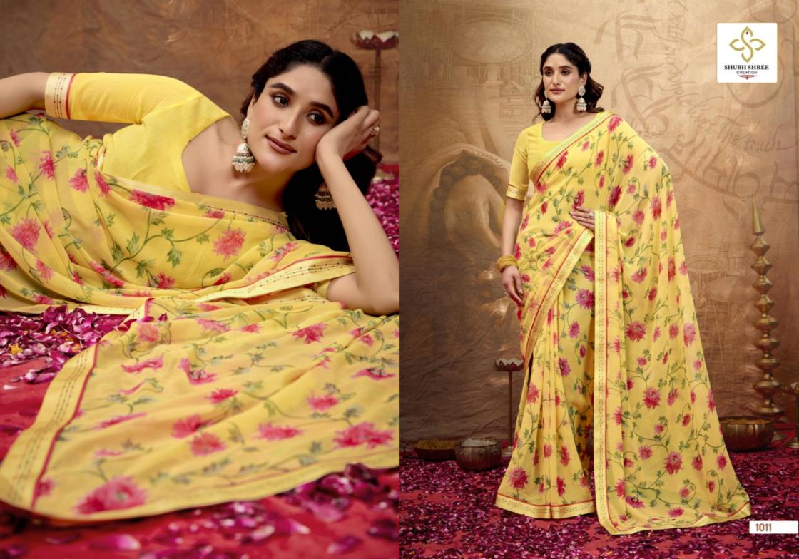 SHUBH SHREE CREATION MISHA GEORGETTE SAREES FOR WOMES 