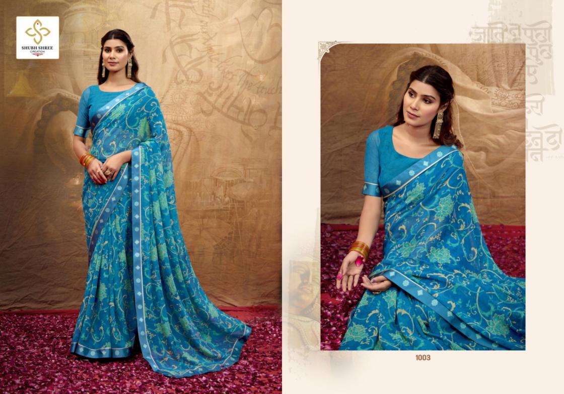 SHUBH SHREE CREATION MISHA GEORGETTE SAREES FOR WOMES 