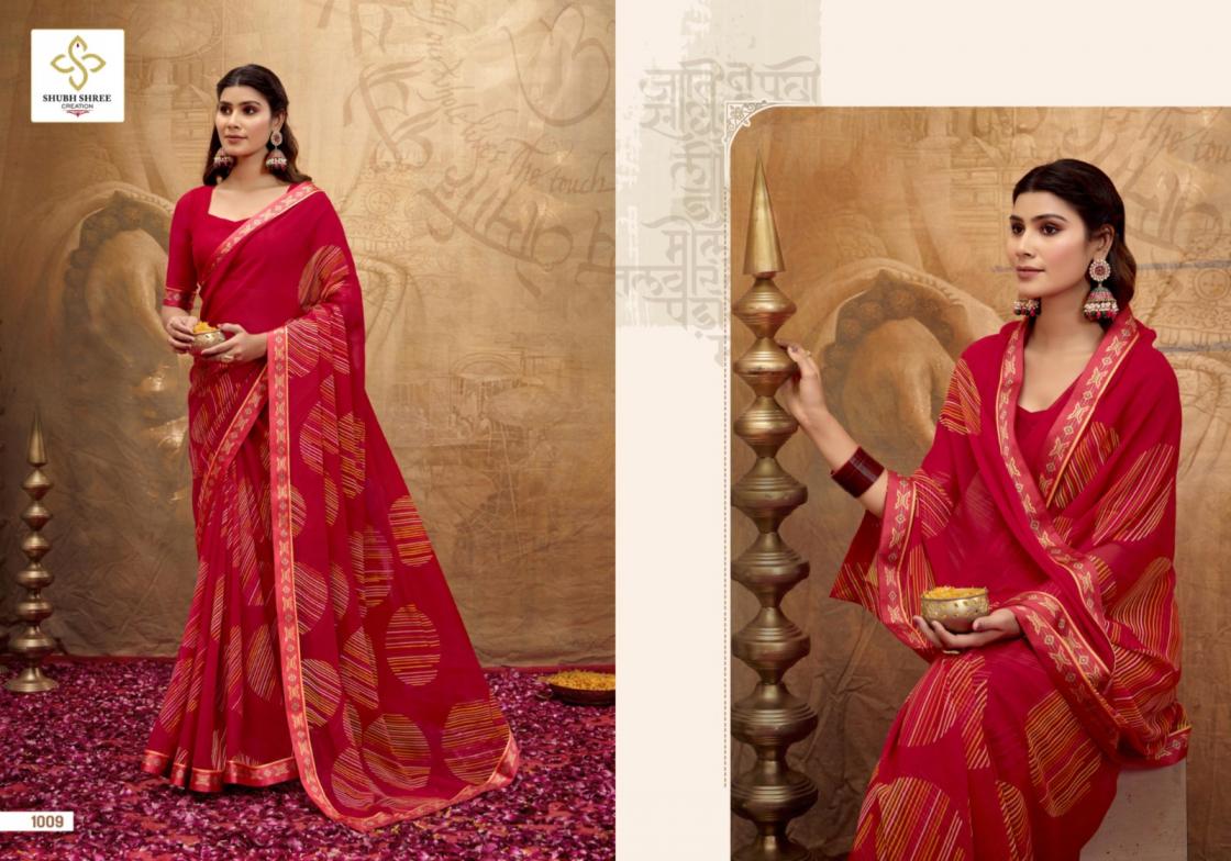 SHUBH SHREE CREATION MISHA GEORGETTE SAREES FOR WOMES 
