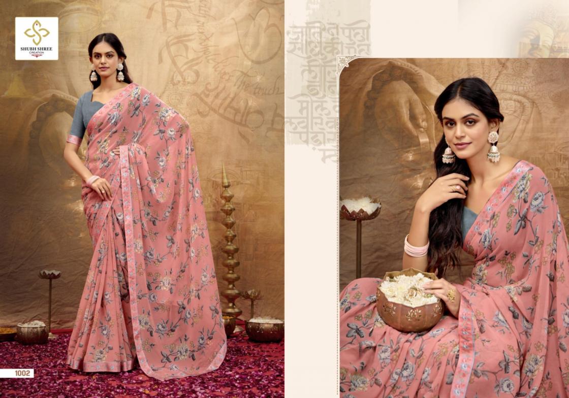 SHUBH SHREE CREATION MISHA GEORGETTE SAREES FOR WOMES 