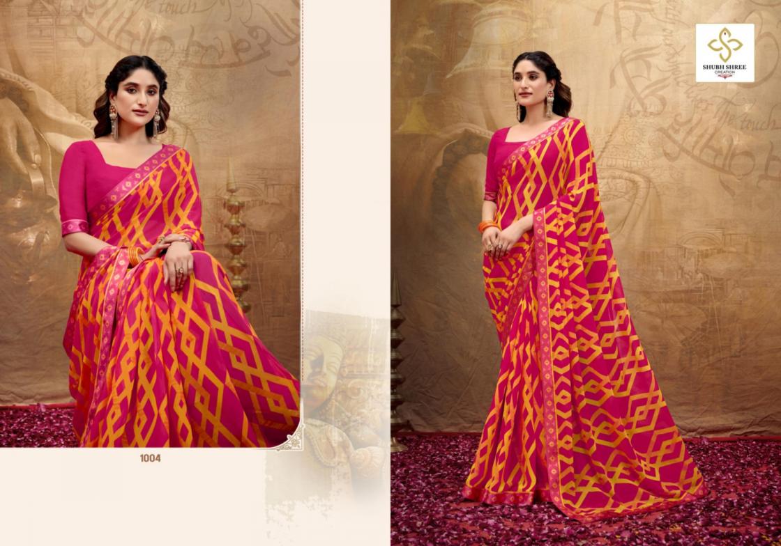 SHUBH SHREE CREATION MISHA GEORGETTE SAREES FOR WOMES 