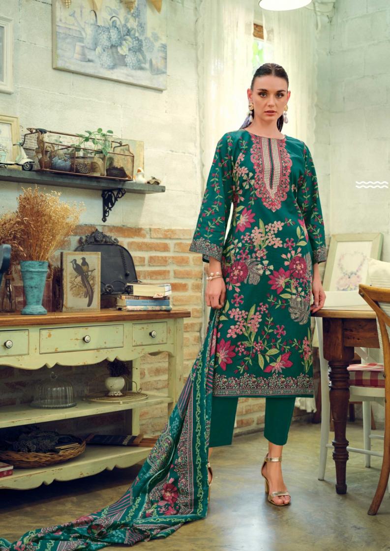 NISANKA HERMITAGE MUGHAL LAWN COTTON FULL STITCH PLUS SIZE PAKISTANI SUITS 
