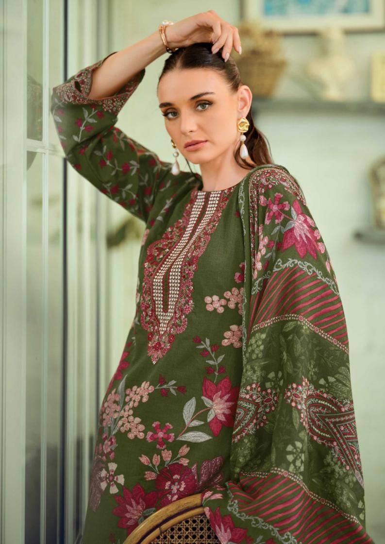 NISANKA HERMITAGE MUGHAL LAWN COTTON FULL STITCH PLUS SIZE PAKISTANI SUITS 