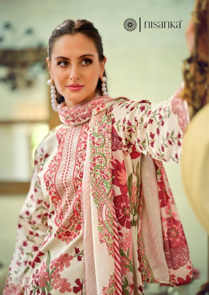 NISANKA HERMITAGE MUGHAL LAWN COTTON FULL STITCH PLUS SIZE PAKISTANI SUITS 