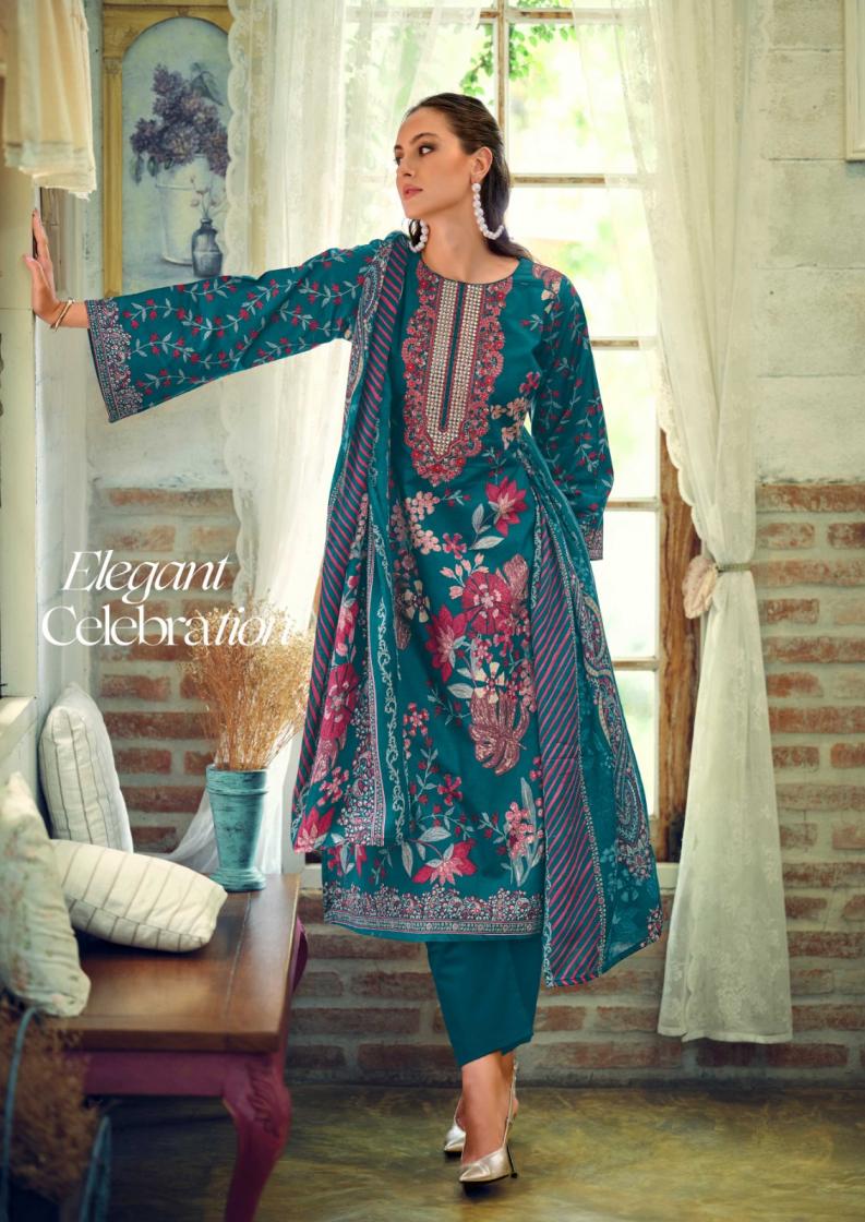 NISANKA HERMITAGE MUGHAL LAWN COTTON FULL STITCH PLUS SIZE PAKISTANI SUITS 