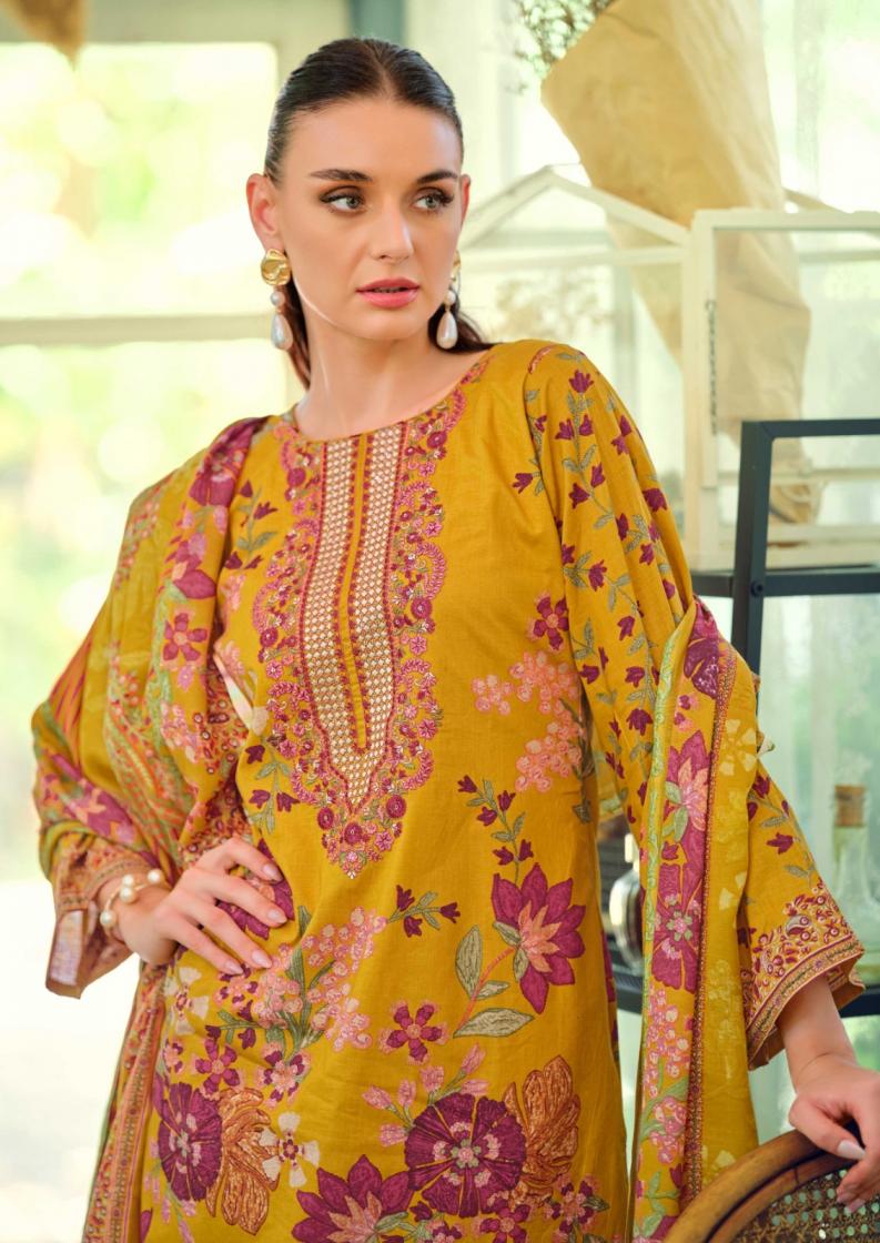 NISANKA HERMITAGE MUGHAL LAWN COTTON FULL STITCH PLUS SIZE PAKISTANI SUITS 