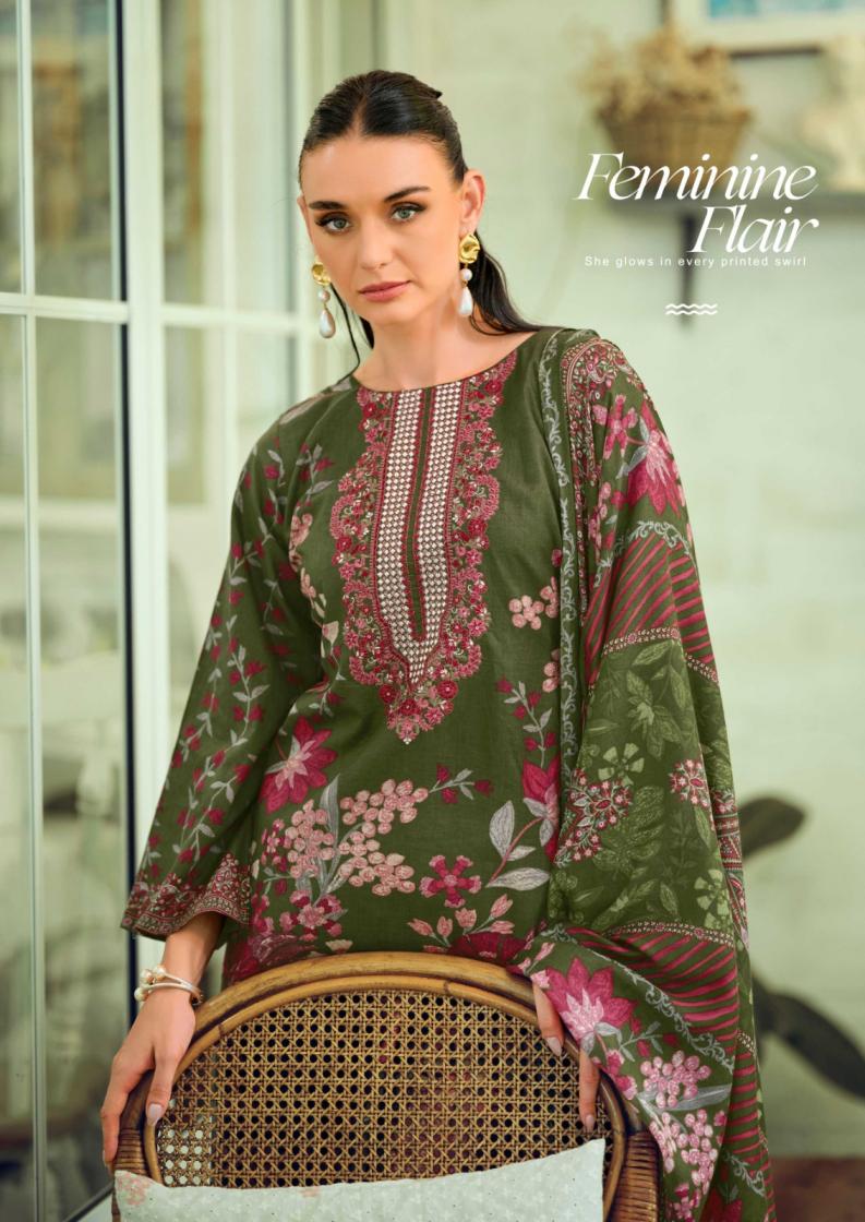 NISANKA HERMITAGE MUGHAL LAWN COTTON FULL STITCH PLUS SIZE PAKISTANI SUITS 