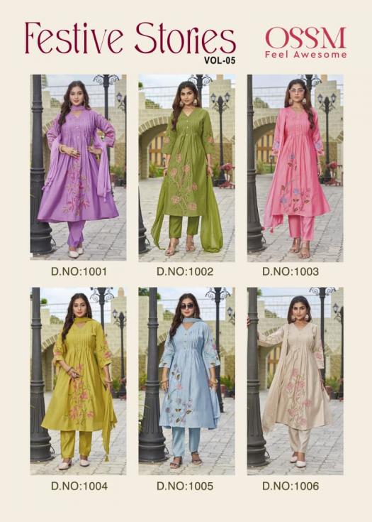 FESTIVE STORIES VOL 5 BY OSSM READYMADE PRETTY ROMAN SILK PLUS SIZE SUITS 