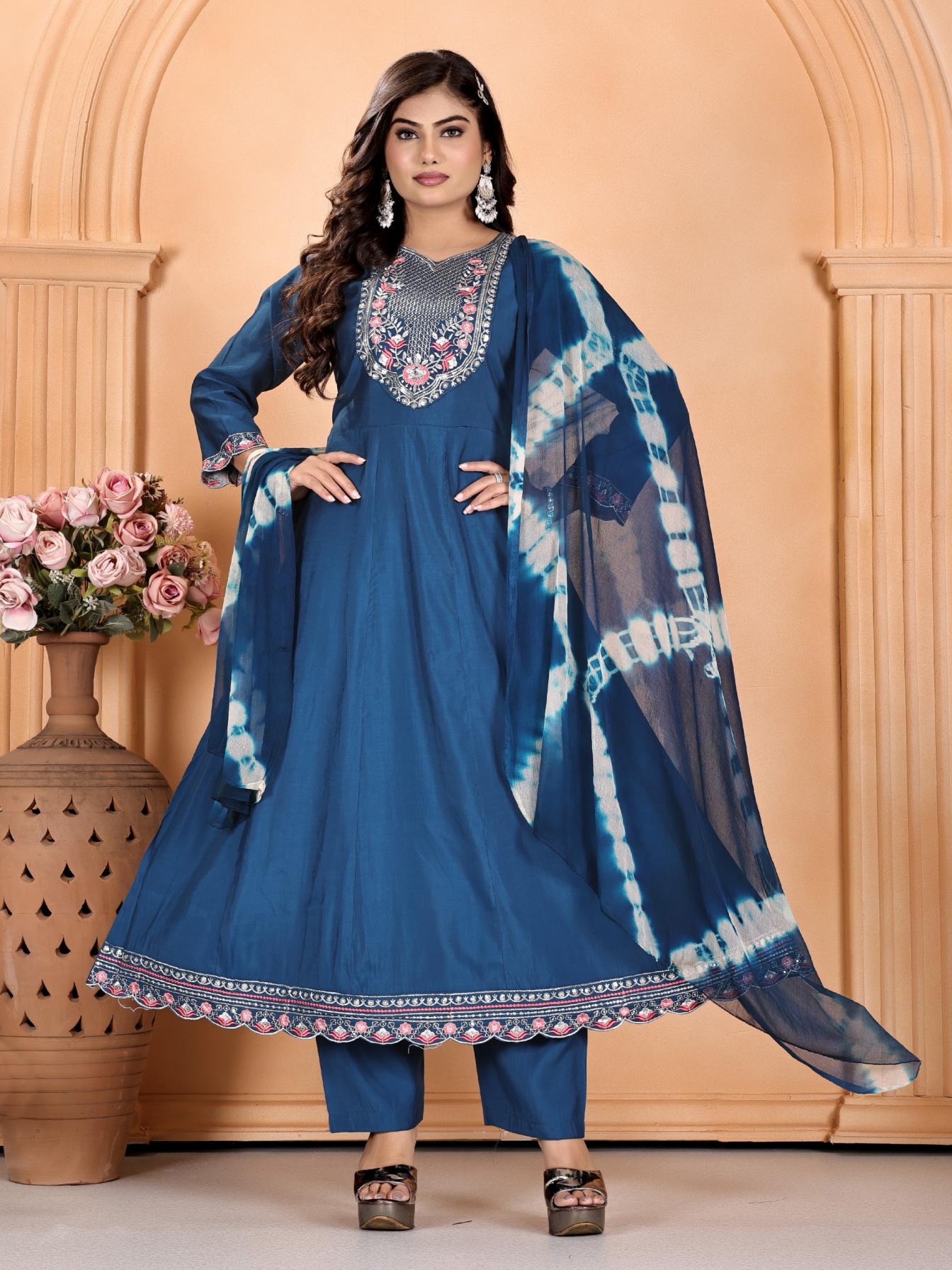 MAHI VOL 1 BY PADMAVATI TEXTILES ROMAN SILK FULL STITCH PLUS SIZE SUITS 