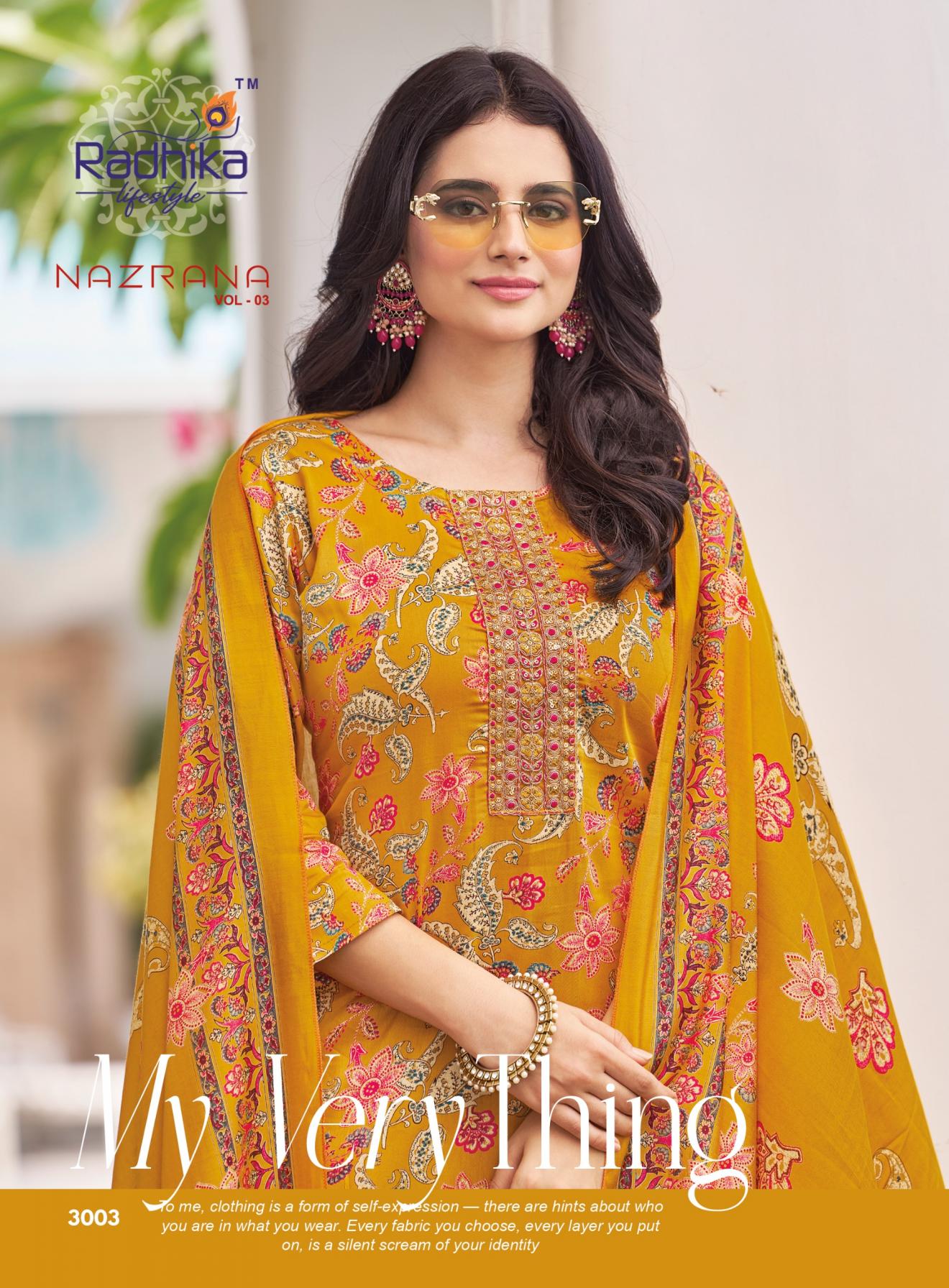 NAZRANA VOL 3 BY RADHIKA LIFESTYLE JAM SATIN READYMADE PLUS SIZE SUITS 