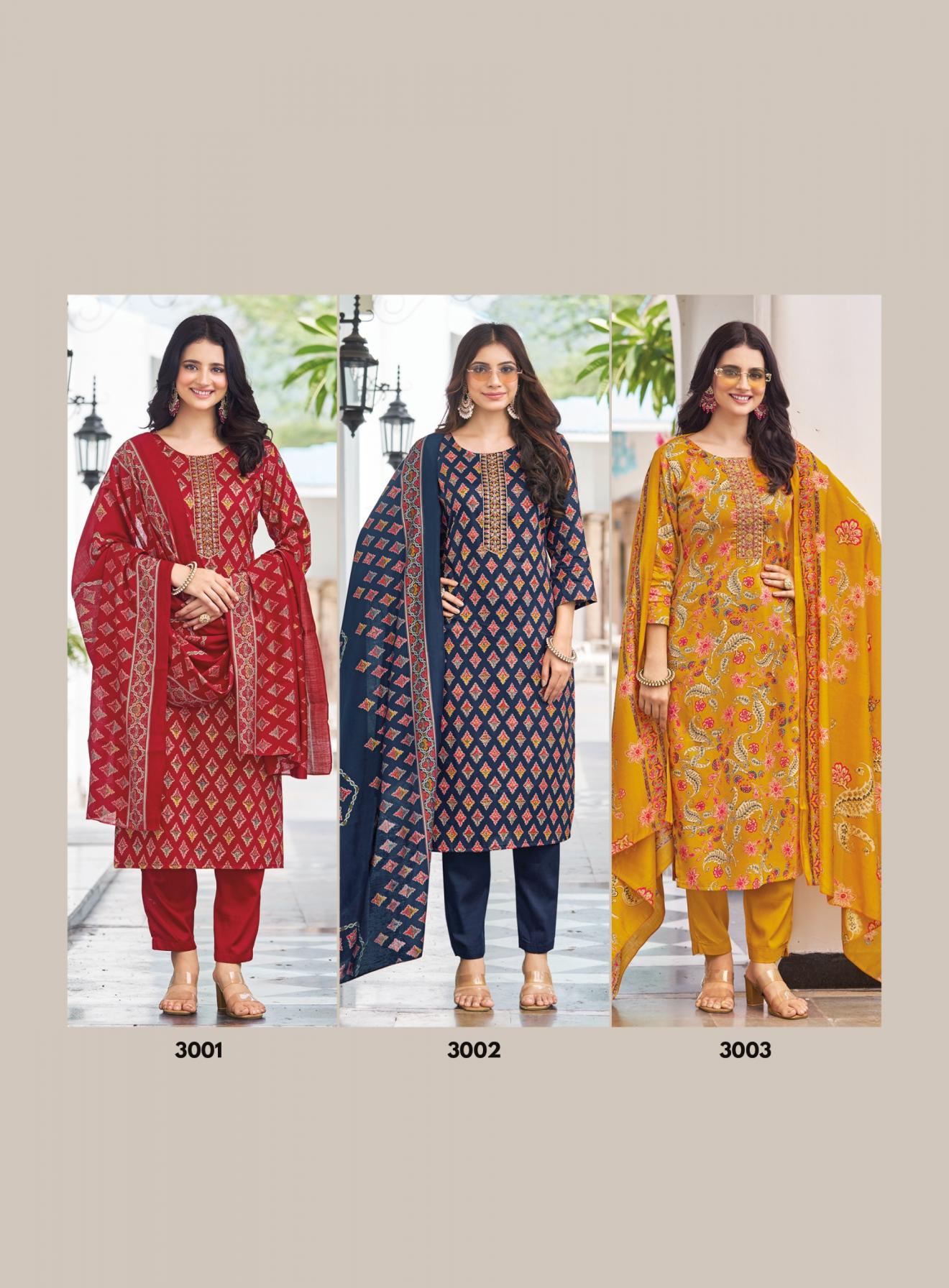 NAZRANA VOL 3 BY RADHIKA LIFESTYLE JAM SATIN READYMADE PLUS SIZE SUITS 