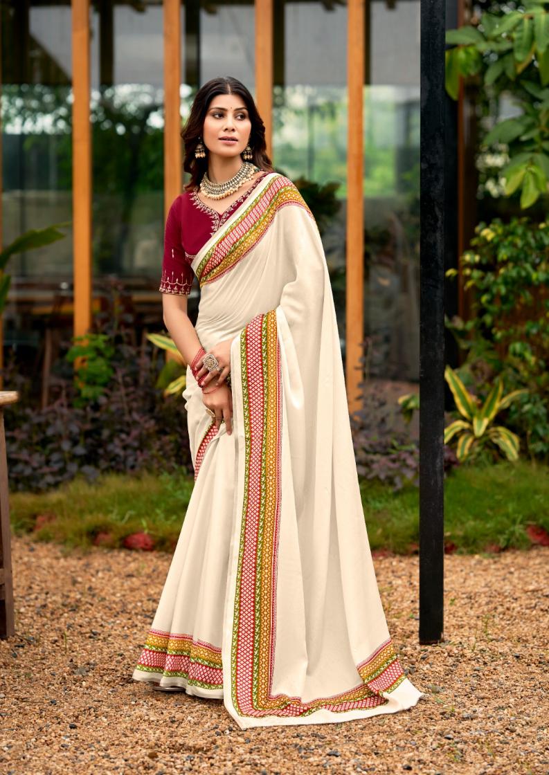KORIAL BY SR COLOUR ADDITION TUSSER BORDER SAREE ONLINE 