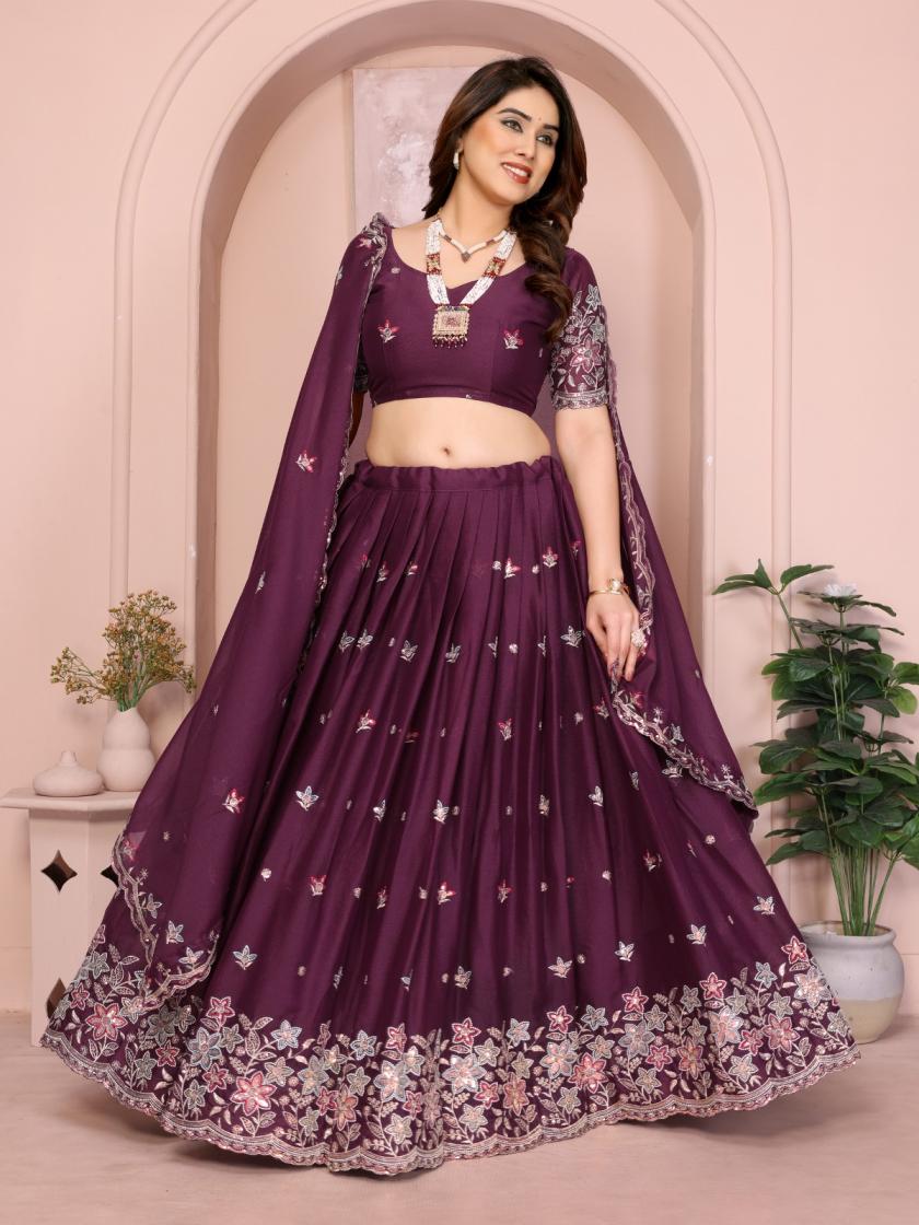 STAR DESIGNER EMBROIDEED STAR GEORGETTE STITCH LEHENGA UNSTITCH CHOLI 