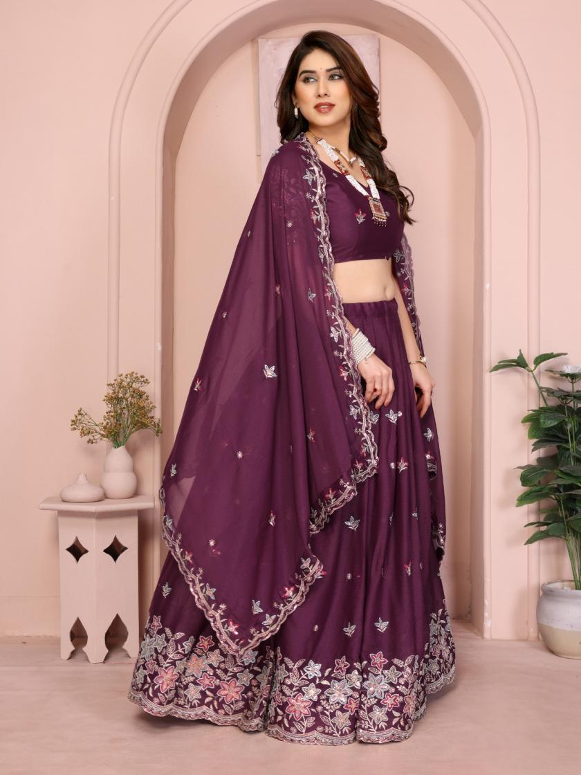 STAR DESIGNER EMBROIDEED STAR GEORGETTE STITCH LEHENGA UNSTITCH CHOLI 