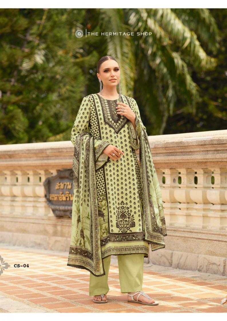 CROSS STITCH VOL 2 BY THE HERMITAGE SHOP VISCOSE LAWN READYMADE BIG SIZE PAKISTANI SUITS 