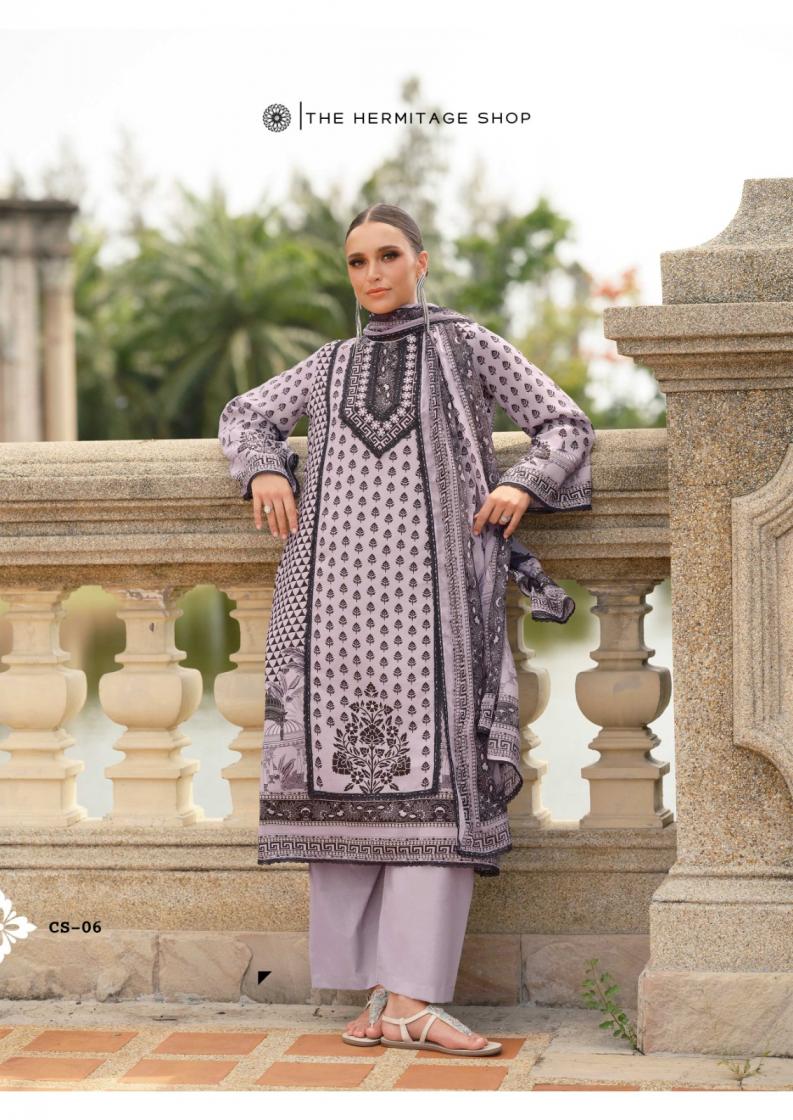 CROSS STITCH VOL 2 BY THE HERMITAGE SHOP VISCOSE LAWN READYMADE BIG SIZE PAKISTANI SUITS 