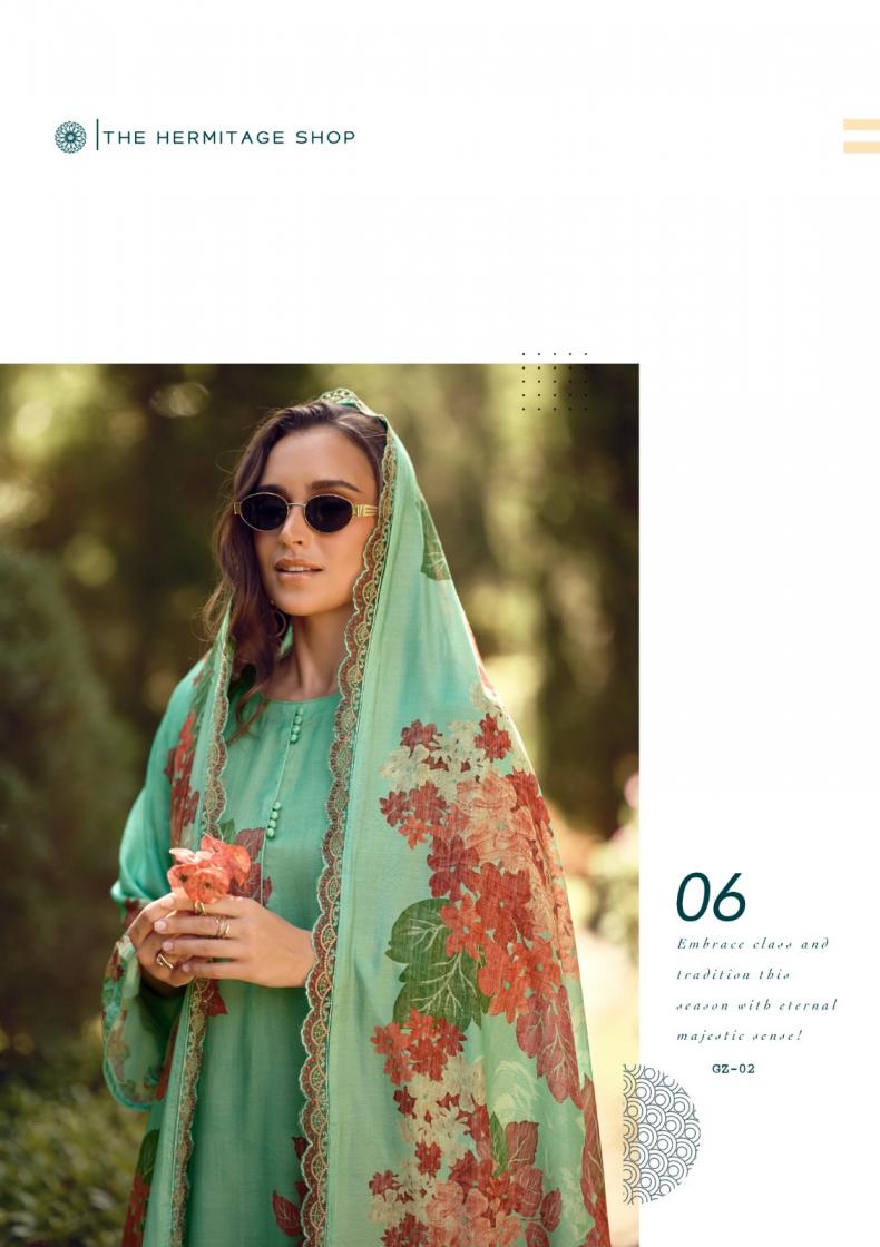 GAZAB BY THE HERMITAGE SHOP VISCOSE COTTON SILK  READYMADE PLUS SIZE PAKISTANI SUITS 