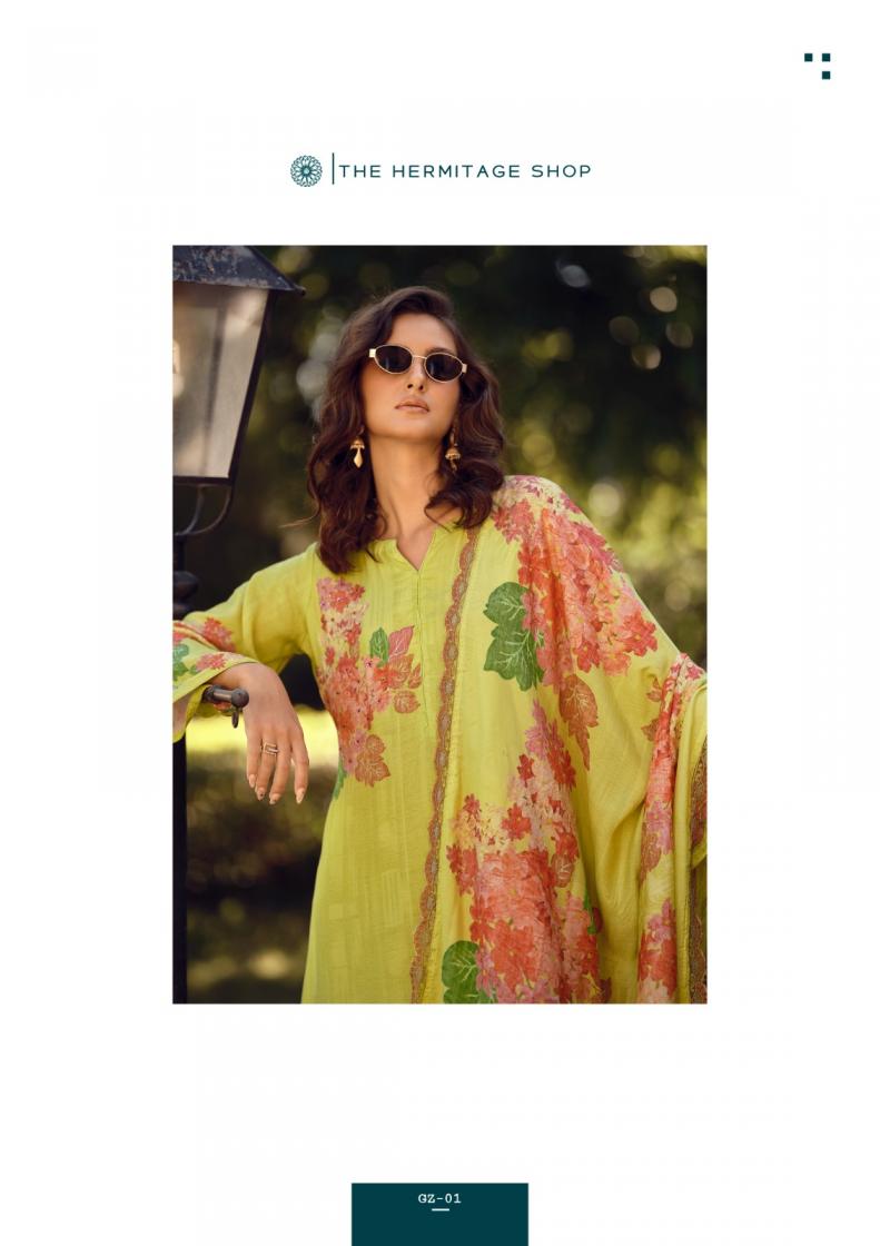 GAZAB BY THE HERMITAGE SHOP VISCOSE COTTON SILK  READYMADE PLUS SIZE PAKISTANI SUITS 