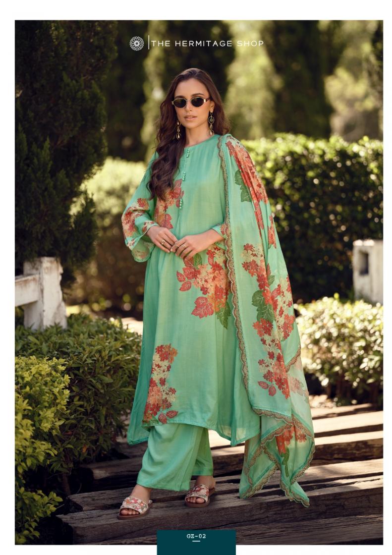 GAZAB BY THE HERMITAGE SHOP VISCOSE COTTON SILK  READYMADE PLUS SIZE PAKISTANI SUITS 
