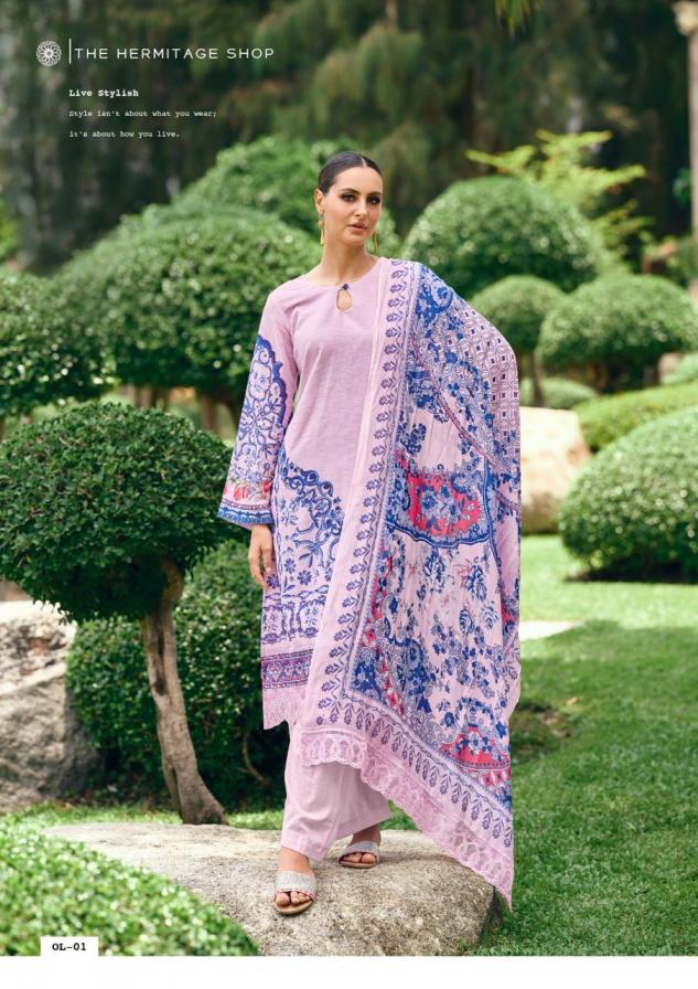 THE ORIGINAL LAWN VOL 2 BY THE HERMITAGE SHOP VISCOSE COTTON PAKISTANI PLUS SIZE 3PCS DRESS