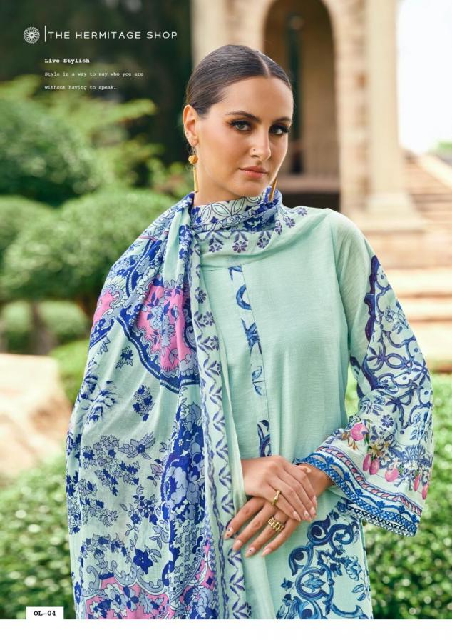 THE ORIGINAL LAWN VOL 2 BY THE HERMITAGE SHOP VISCOSE COTTON PAKISTANI PLUS SIZE 3PCS DRESS