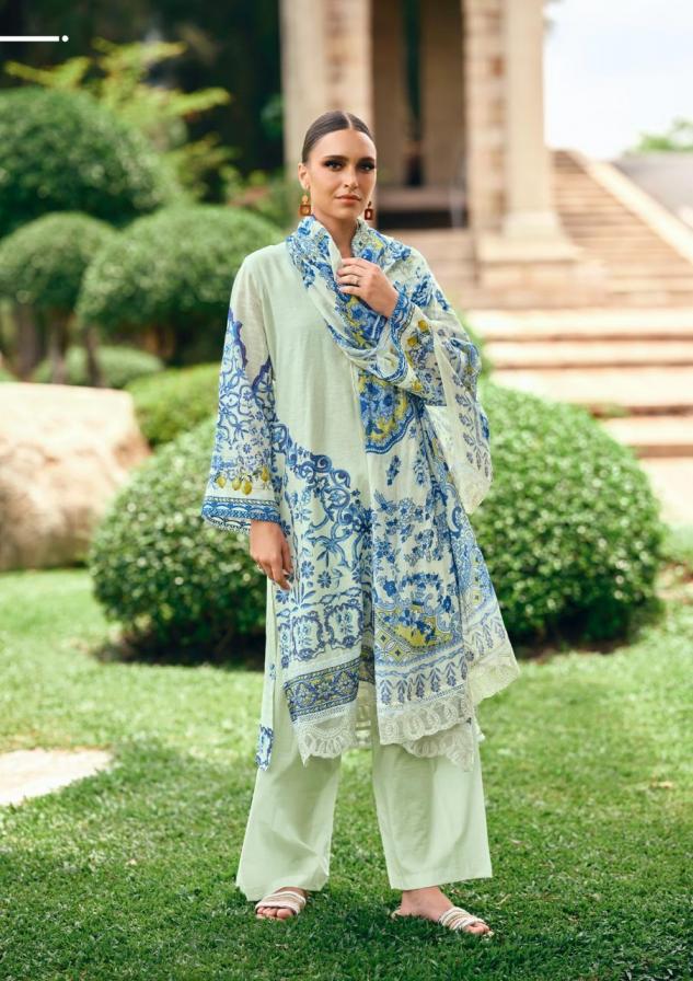 THE ORIGINAL LAWN VOL 2 BY THE HERMITAGE SHOP VISCOSE COTTON PAKISTANI PLUS SIZE 3PCS DRESS