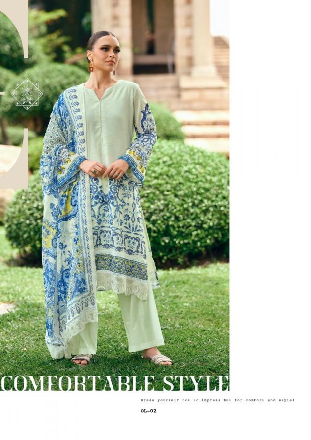 THE ORIGINAL LAWN VOL 2 BY THE HERMITAGE SHOP VISCOSE COTTON PAKISTANI PLUS SIZE 3PCS DRESS