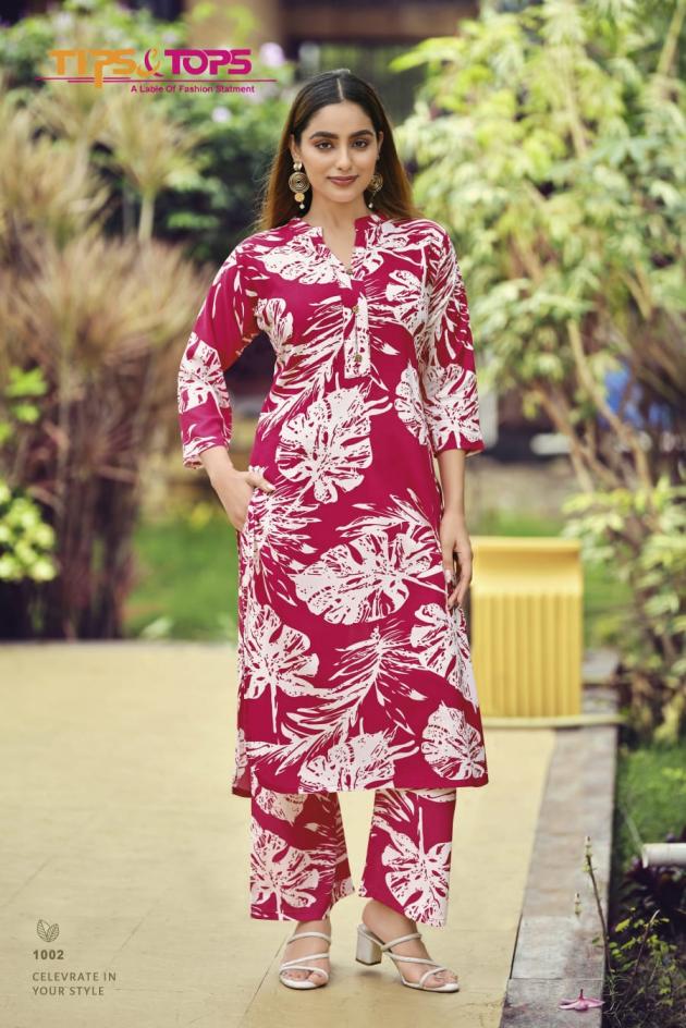 CINDRELLA VOL 6 BY TIPS & TOPS RAYON CASUAL READYMADE CO-ORD SET 