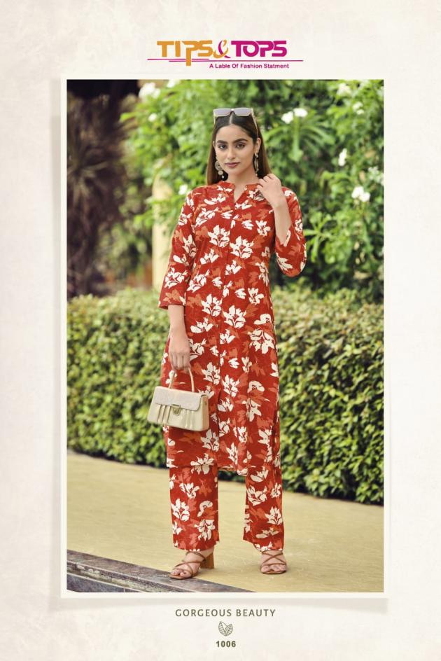 CINDRELLA VOL 6 BY TIPS & TOPS RAYON CASUAL READYMADE CO-ORD SET 