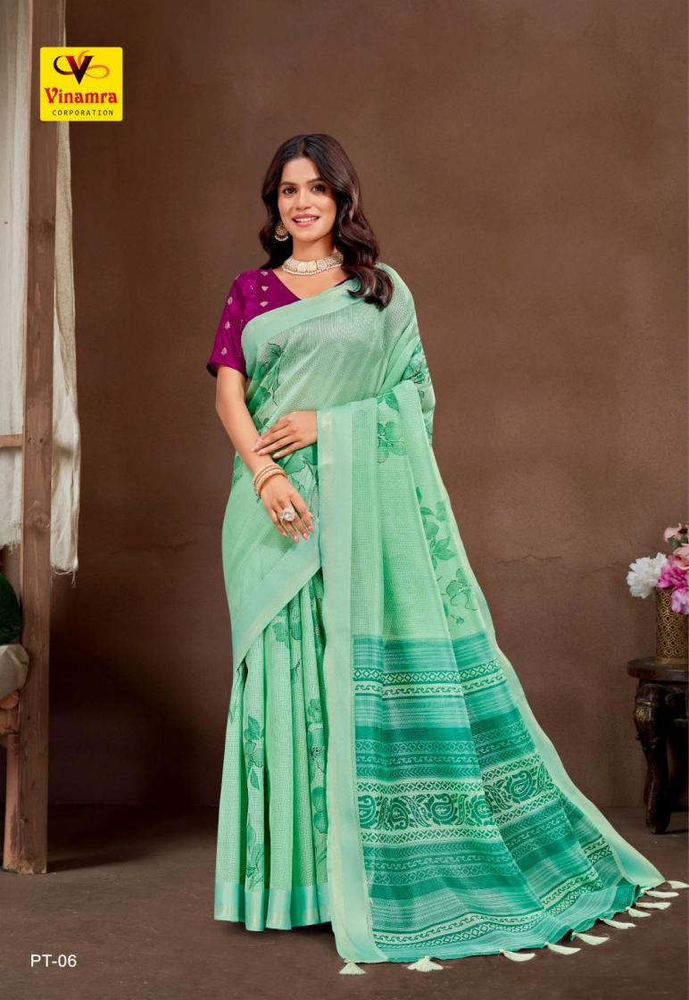 PLATINUM SILK BY VINAMRA CORPORATION PRETTY SATTIN TAPADIYA CHECKS SAREES 