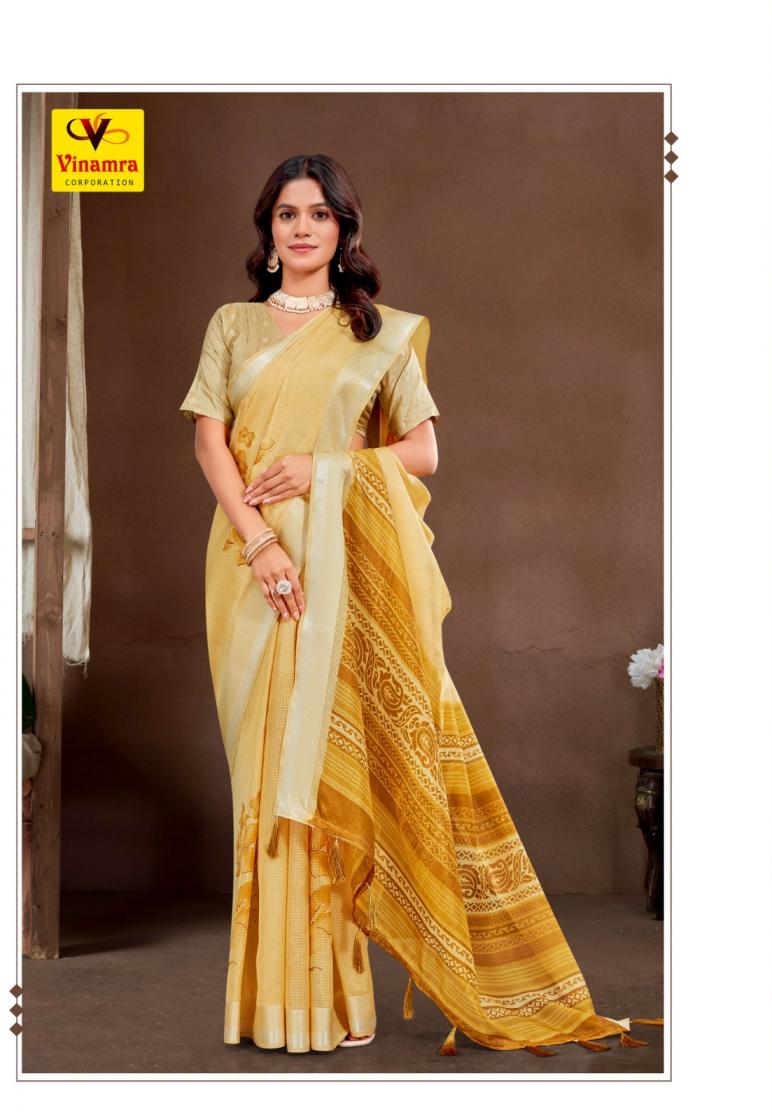 PLATINUM SILK BY VINAMRA CORPORATION PRETTY SATTIN TAPADIYA CHECKS SAREES 