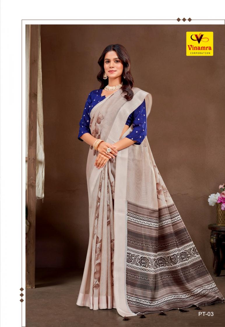 PLATINUM SILK BY VINAMRA CORPORATION PRETTY SATTIN TAPADIYA CHECKS SAREES 
