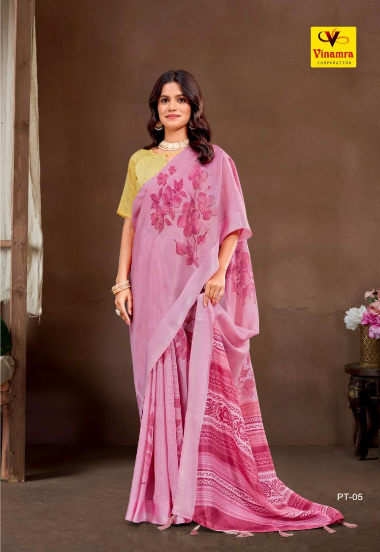 PLATINUM SILK BY VINAMRA CORPORATION PRETTY SATTIN TAPADIYA CHECKS SAREES 