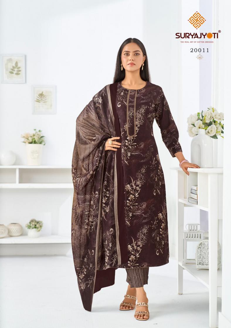 SURYAJYOTI ZION COTTON VOL 20 FULL STITCH COTTON PLUS SIZE 3PCS DRESS